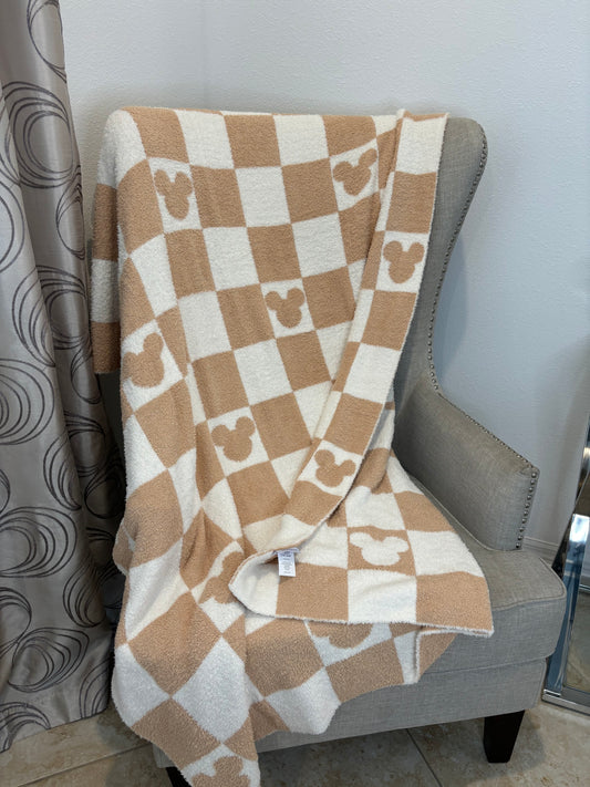 Ready To Ship - Magical Mickey Beige Throw Blanket