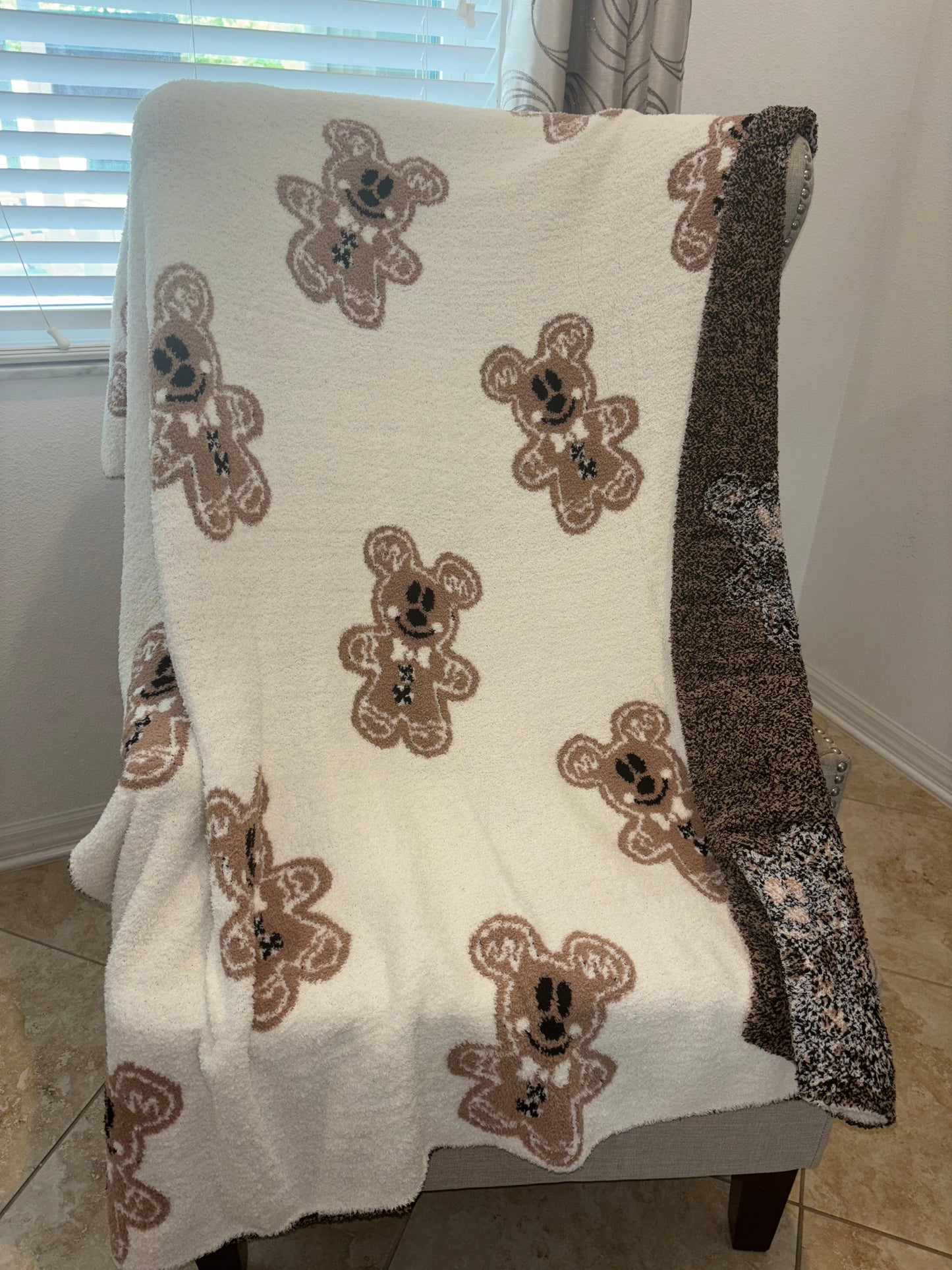 Ready To Ship - Magical Mickey GINGERBREAD Throw Blanket