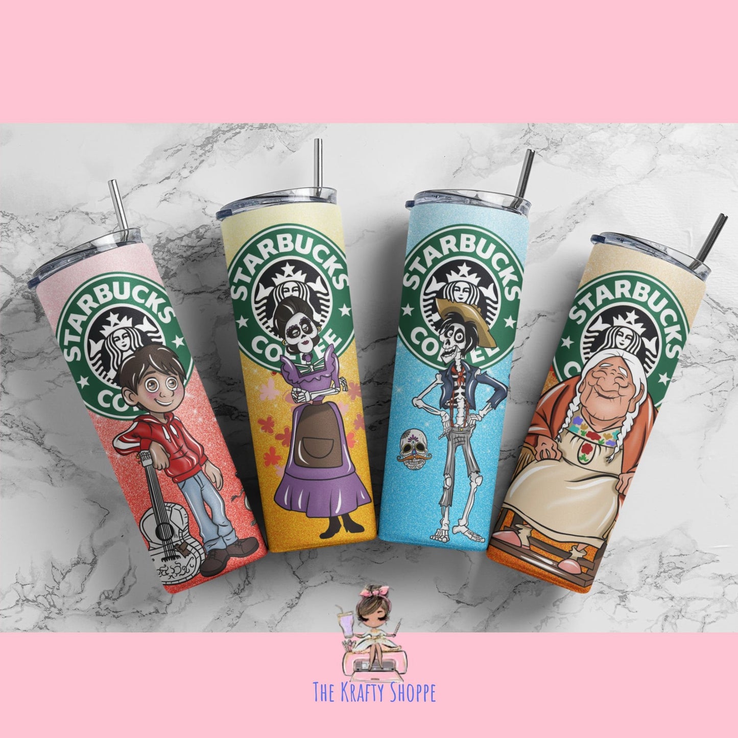 Disney Coco coffee tumbler, Coco movie coffee cup, Disney coffee, Coco tumbler, Imelda tumbler, Hector tumbler, Mama Coco tumbler