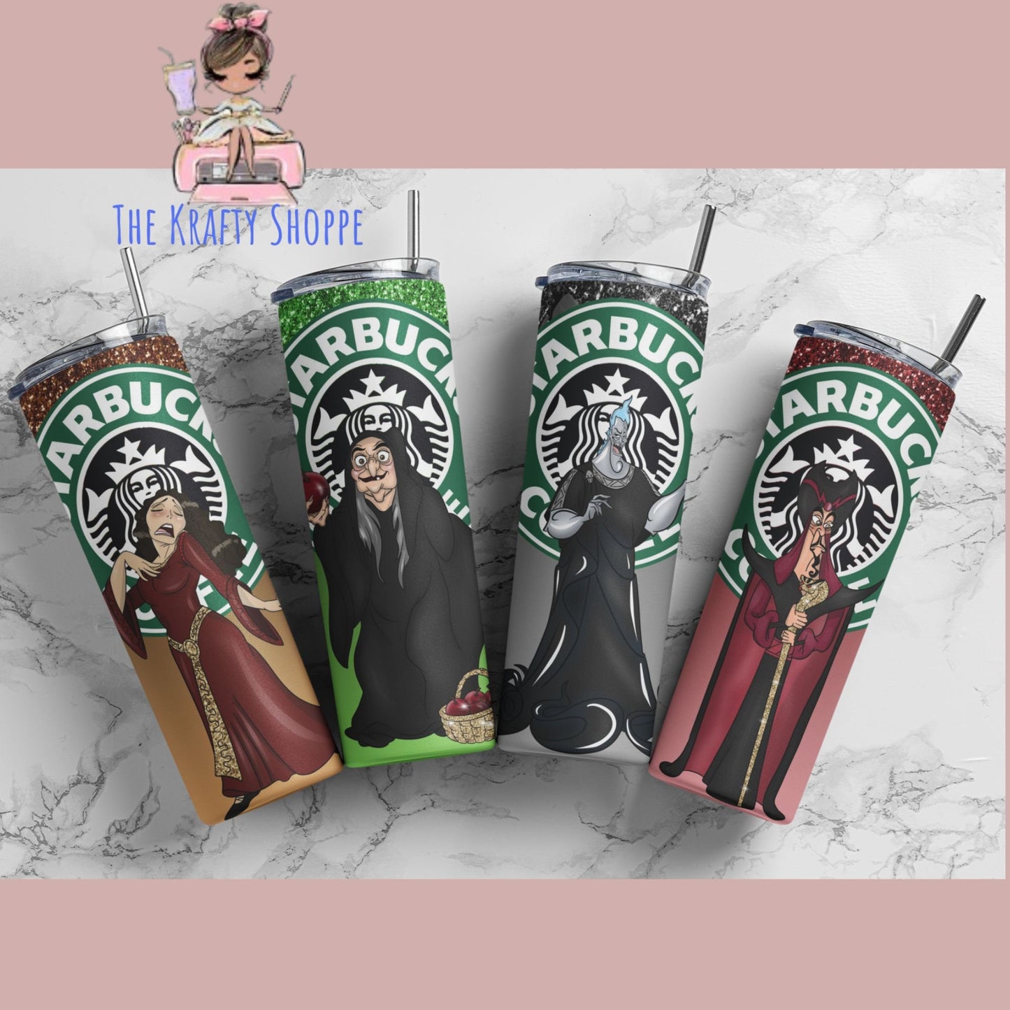 Disney Villian coffee tumbler, villian coffee cup, Disney coffee, hades tumbler, jafar tumbler, gothel tumbler, queen grimhilde tumbler