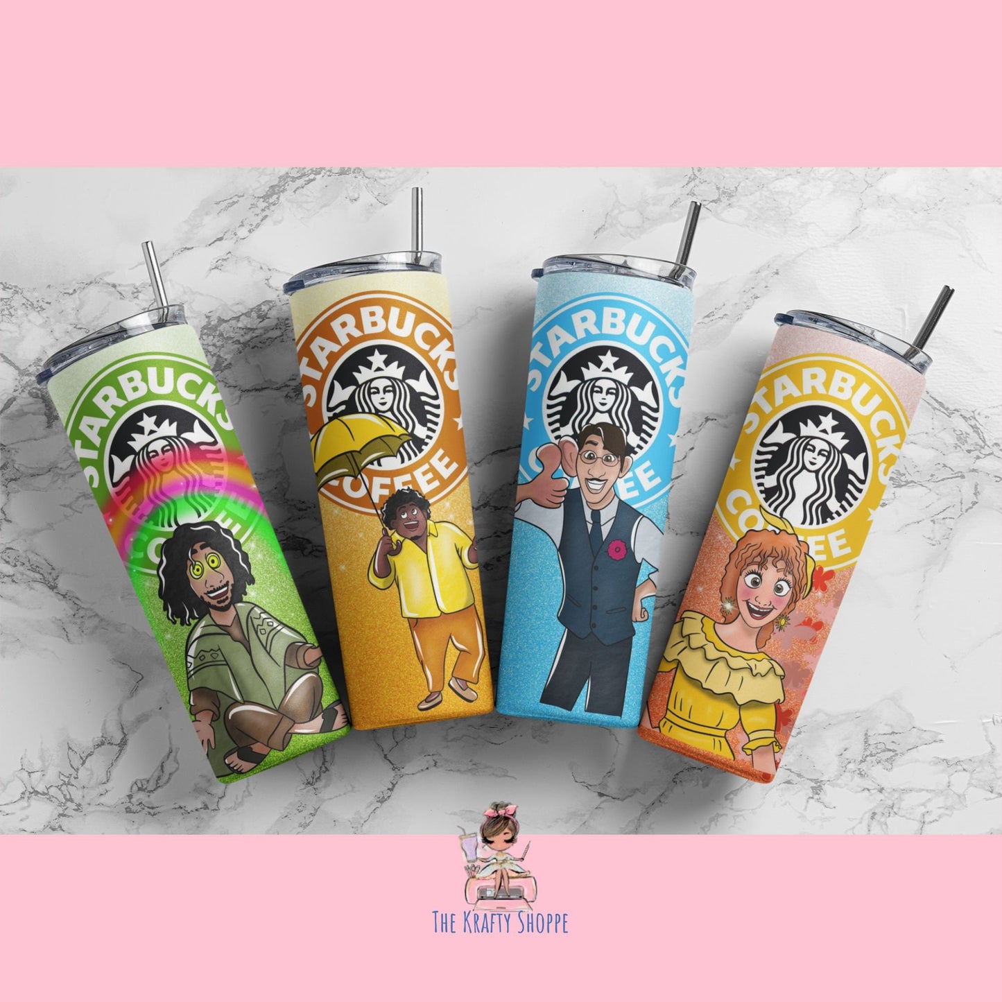 Disney Encanto coffee tumbler, Encanto coffee cup, Disney coffee, Mirabel, Isabella, Luisa,Bruno, Dolores, pepa,Encanto cups