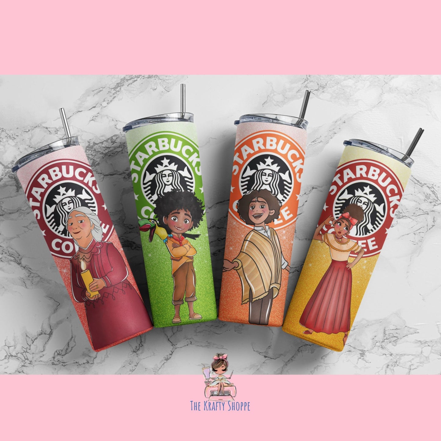 Disney Encanto coffee tumbler, Encanto coffee cup, Disney coffee, Mirabel, Isabella, Luisa,Bruno, Dolores, pepa,Encanto cups